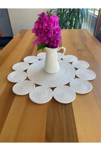 Nev Design Papatya Runner, 50x50, Ekru
