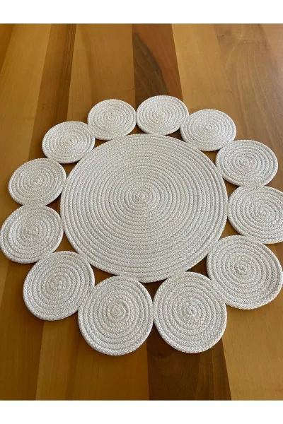 Nev Design Papatya Runner, 50x50, Ekru