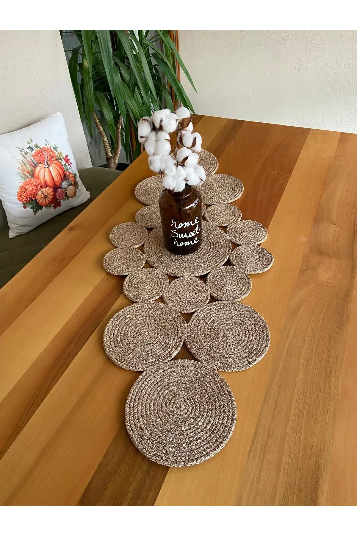 Nev Design Runner, Masa Örtüsü 100x40 Koyu Bej
