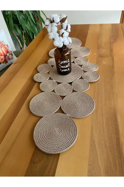Nev Design Runner, Masa Örtüsü 100x40 Koyu Bej