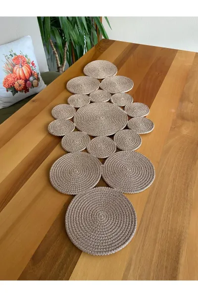 Nev Design Runner, Masa Örtüsü 100x40 Koyu Bej