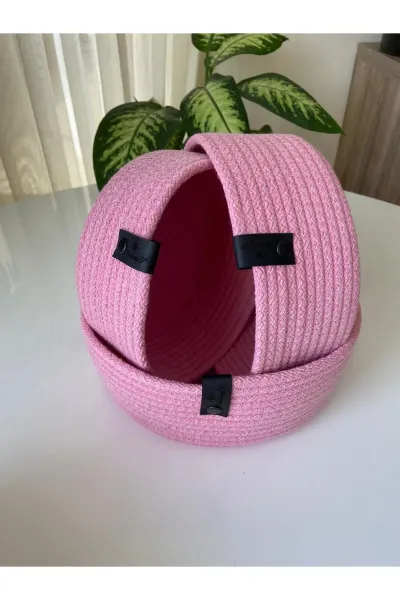 Nev Design Çok Amaçlı 3'lü Sepet, Düzenleyici, Pamuklu, Pembe