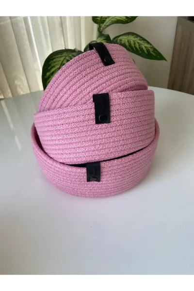 Nev Design Çok Amaçlı 3'lü Sepet, Düzenleyici, Pamuklu, Pembe
