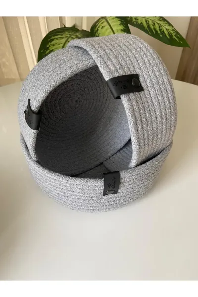 Nev Design Çok Amaçlı 3'lü Sepet, Düzenleyici, Pamuklu, Gri