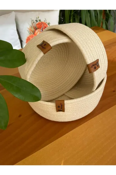 Nev Design Çok Amaçlı 3'lü Sepet, Düzenleyici, Pamuklu, Krem