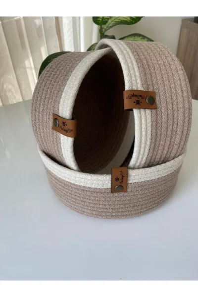 Nev Design Çok Amaçlı 3'lü Sepet, Düzenleyici, Pamuklu, Bej-Krem