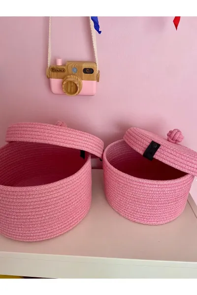 Nev Design Çok Amaçlı 2'li Sepet, Düzenleyici, Kapaklı, Pempe