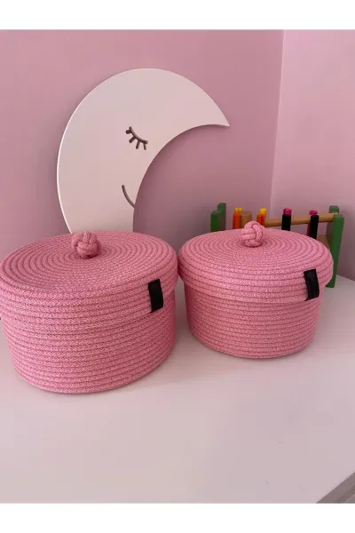 Nev Design Çok Amaçlı 2'li Sepet, Düzenleyici, Kapaklı, Pempe