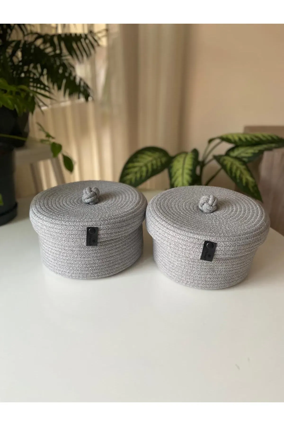 Nev Design Çok Amaçlı 2'li Sepet, Düzenleyici, Kapaklı, Gri