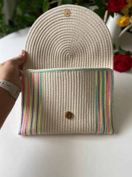 Nev Design Zarf Clutch, Portföy Çanta, Krem Renkli